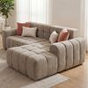 STILVORA Schlafsofa 3-Sitzer Sofa mit Fußhocker Ecksofa Chaiselongue für Büro & Wohnzimmer, Cloud-Kombinationssofa mit L-Liegestühlen und tiefen Sitzplätzen, Modulares Sofa Hochelastischer Schwamm, Bequeme Algenvelours-stoff Bild 3
