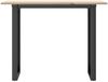vidaXL Esstisch O-Gestell 100x50x75 cm Massivholz Kiefer und Stahl 3282675 Bild 4