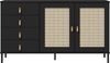 Sideboard 140x80cm 'Seattle' Kiefer massiv schwarz 4SK & 2 Türen Bild 2