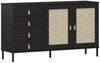 Sideboard 140x80cm 'Seattle' Kiefer massiv schwarz 4SK & 2 Türen Bild 3