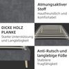 Bettgestell 90x200 cm mit Gaslift und gepolstertem Kopfteil – Stoffbezug, integrierter Stauraum,Grau Bild 5