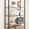 Vasagle Bücherregal mit 6 Ebenen, Aufbewahrungsregal, Stahlgestell, für Wohnzimmer, Arbeitszimmer, Büro und Flur, 80 x 30 x 186 cm, vintagebraun-schwarz Bild 4
