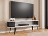 TV-Lowboard Rajkon Oval (Farbe: Schwarz / Bianco Marmor) Bild 2