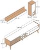 Dmora Fernsehschrank Upana, Ständer für Wohnzimmerfernseher, Niedriges Wohnzimmer-Sideboard, TV-Ständerbasis, 180x45h35 cm, Weiß und Walnuss Bild 3