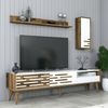 Dmora Fernsehschrank Upana, Ständer für Wohnzimmerfernseher, Niedriges Wohnzimmer-Sideboard, TV-Ständerbasis, 180x45h35 cm, Weiß und Walnuss Bild 5