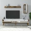 Dmora Fernsehschrank Upana, Ständer für Wohnzimmerfernseher, Niedriges Wohnzimmer-Sideboard, TV-Ständerbasis, 180x45h35 cm, Weiß und Walnuss Bild 4