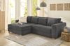 Ecksofa-Dauerschläfer Federkern Couch seitenverk. Bettkasten Cord Dunkelgrau Bild 5