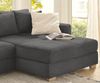 Ecksofa-Dauerschläfer Federkern Couch seitenverk. Bettkasten Cord Dunkelgrau Bild 4