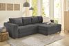 Ecksofa-Dauerschläfer Federkern Couch seitenverk. Bettkasten Cord Dunkelgrau Bild 2