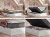 Boxspringbett TRAVIT ZERO mit 7-Zonen-Multipocket-Matratze H3, Doppelbett 140x200 cm mit Topper T25, zwei Bettkästen, Stauraum - Grau Cord Bild 2