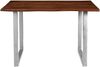 Esstisch Baumkante massiv Akazie nussbaum 140x75 cm U-Gestell Silber INSA 70754340 Bild 3
