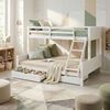 Kinderbett mit 2 Bettkästen Etagenbett 90x200 und 140x200 Weiß Holz Doppelstockbett Jugendbett Hochbett Stockbett Bild 2