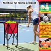 Zusammenklappbarer Tennisballwagen mit Rädern abnehmbarer Tasche Seitentaschen & Tragetasche tragbarer Ballwagen für 150 Tennisbälle Rot Bild 3