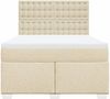 vidaXL Boxspringbett mit Matratze Creme 140x190 cm Stoff 3290502 Bild 4