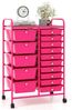 COSTWAY Rollcontainer, Metallgestell, 15 stapelbare Schubladen, mit Bremsen Bild 4