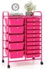 COSTWAY Rollcontainer, Metallgestell, 15 stapelbare Schubladen, mit Bremsen Bild 5