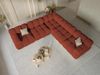 Micadoni Symmetrisches Ecksofa Bellis 5-Sitzer 3D-Stoff Sonic Ziegel Bild 5
