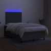 vidaXL Boxspringbett mit Matratze & LED Dunkelgrau 120x200 cm Stoff, Härtegrad: H2 [3134942] Bild 4