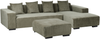 Ecksofa 4-Sitzer LUNGO Cord Grün mit Ottomane linksseitig Bild 5