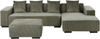 Ecksofa 4-Sitzer LUNGO Cord Grün mit Ottomane linksseitig Bild 4