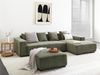 Ecksofa 4-Sitzer LUNGO Cord Grün mit Ottomane linksseitig Bild 3