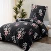 Bettwäsche Set 155x220 Schwarz Blumen Mikrofaser Reißverschluss Bügelfrei Bild 2