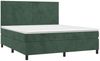 vidaXL Boxspringbett mit Matratze & LED Dunkelgrün 180x200 cm Samt 3136020 Bild 3