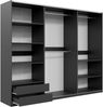 Kleiderschrank Evora 250 (Farbe: Schwarz / Cashmere + Wotan Eiche) Bild 3