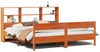 vidaXL Massivholzbett mit Regal ohne Matratze Wachsbraun 200x200 cm 3322977 Bild 2