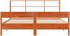 vidaXL Massivholzbett mit Regal ohne Matratze Wachsbraun 200x200 cm 3322977 Bild 4