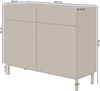 Selsey 'Veldio New' Sideboard zweitürig mit Rillenfront und 2 Schubladen, Greige, 100 cm Bild 5
