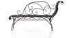 Gartenbank SIZON - Metall Bronze 156x46x78 cm | Gartenliege Metall Sonnenliege Antik Vintage Gartenstuhl Lang 1 Sitzer Bild 2