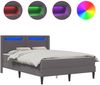 vidaXL Bettgestell mit Matratze Grau 140 x 200 cm Kunstleder 3414912 Bild 3