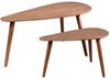 Home&Styling 2-tlg. Beistelltisch-Set Tropfen-Form Dunkles Walnussholz Bild 2