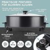 GOURMETmaxx Elektrische Pfanne 1500W metallic schwarz 42cm mit Deckel & Trenner, 1500 W, Pasta Pizza ohne Herd zubereiten Antihaftbeschichtung mit Cool-Touch Bild 3