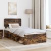 vidaXL Bettrahmen Geräucherte Eiche 75 x 190 cm Massives Kiefernholz 3412145 Bild 3
