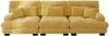 Sofa modular, Gelb, Chenille, mit tiefem Sitz und runden Polsterarmlehnen,81x313x77 cm Bild 3