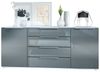 Vladon Sideboard Linio V2 166,5 x 72,5 x 35 cm Anrichte mit 2 Türen und 4 Schubladen, Korpus in Weiß matt, Fronten in Grau Hochglanz Bild 4