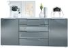 Vladon Sideboard Linio V2 166,5 x 72,5 x 35 cm Anrichte mit 2 Türen und 4 Schubladen, Korpus in Weiß matt, Fronten in Grau Hochglanz Bild 5