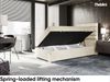 MEBLINI Boxspringbett KARIM 90x200 cm mit Bettkasten - H3/Creme Samt Gepolstert Einzelbett mit Topper & Taschenfederkern-Matratze - 90x200 Rechts Bild 3