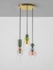 Nova Luce 9009237 MURANO Pendelleuchte 3-flammig Gold Multifarben E14 Bild 4