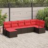 vidaXL Sofa Set mit Kissen 7 pcs Braun Poly Rattan 3346474 Bild 3