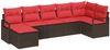 vidaXL Sofa Set mit Kissen 7 pcs Braun Poly Rattan 3346474 Bild 2