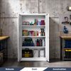 Metallschrank mit Sockel MEGAN - 160x90x40cm Weiß | Büroschrank Aktenschrank Stahlschrank Fachbodenschrank Werkstattschrank Bild 4