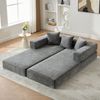 LVHOM Schlafsofa 3 sitzer, Klappsofa mit Schlaffunktion, Bodensofa, Schlafcouch aus Chenille-Stoff, frei Kombination, 198x79x60 cm Bild 2