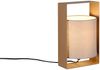 Moderne Tischlampe PAIL Metallrahmen Coffee, Stoffschirm Taupe, Höhe 27cm Bild 2