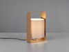 Moderne Tischlampe PAIL Metallrahmen Coffee, Stoffschirm Taupe, Höhe 27cm Bild 3