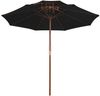 vidaXL Sonnenschirm mit Doppeldach und Holz-Mast Schwarz 270 cm 313766 Bild 2
