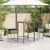 vidaXL Garten-Barhocker mit Kissen 2 Stk. Grau Poly Rattan 368324 Bild 3