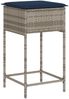 vidaXL Garten-Barhocker mit Kissen 2 Stk. Grau Poly Rattan 368324 Bild 4
